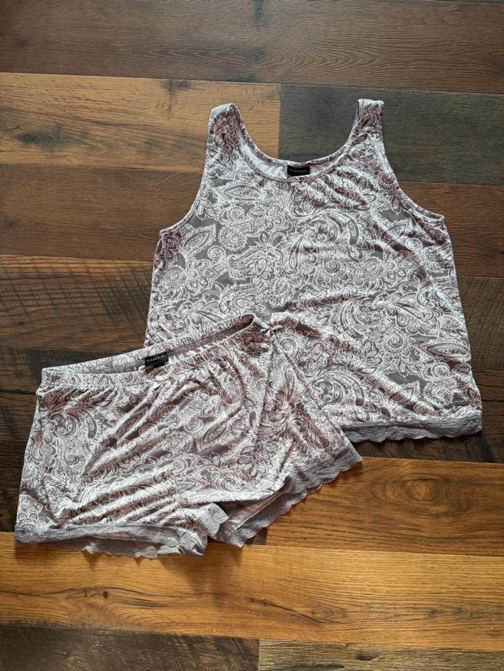 Tahari Women’s Tank & Short Sleep Set - Gray/White